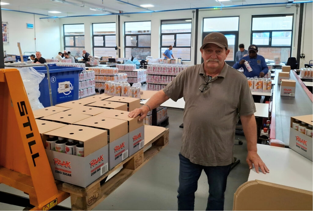 André op de afdeling aan het werk