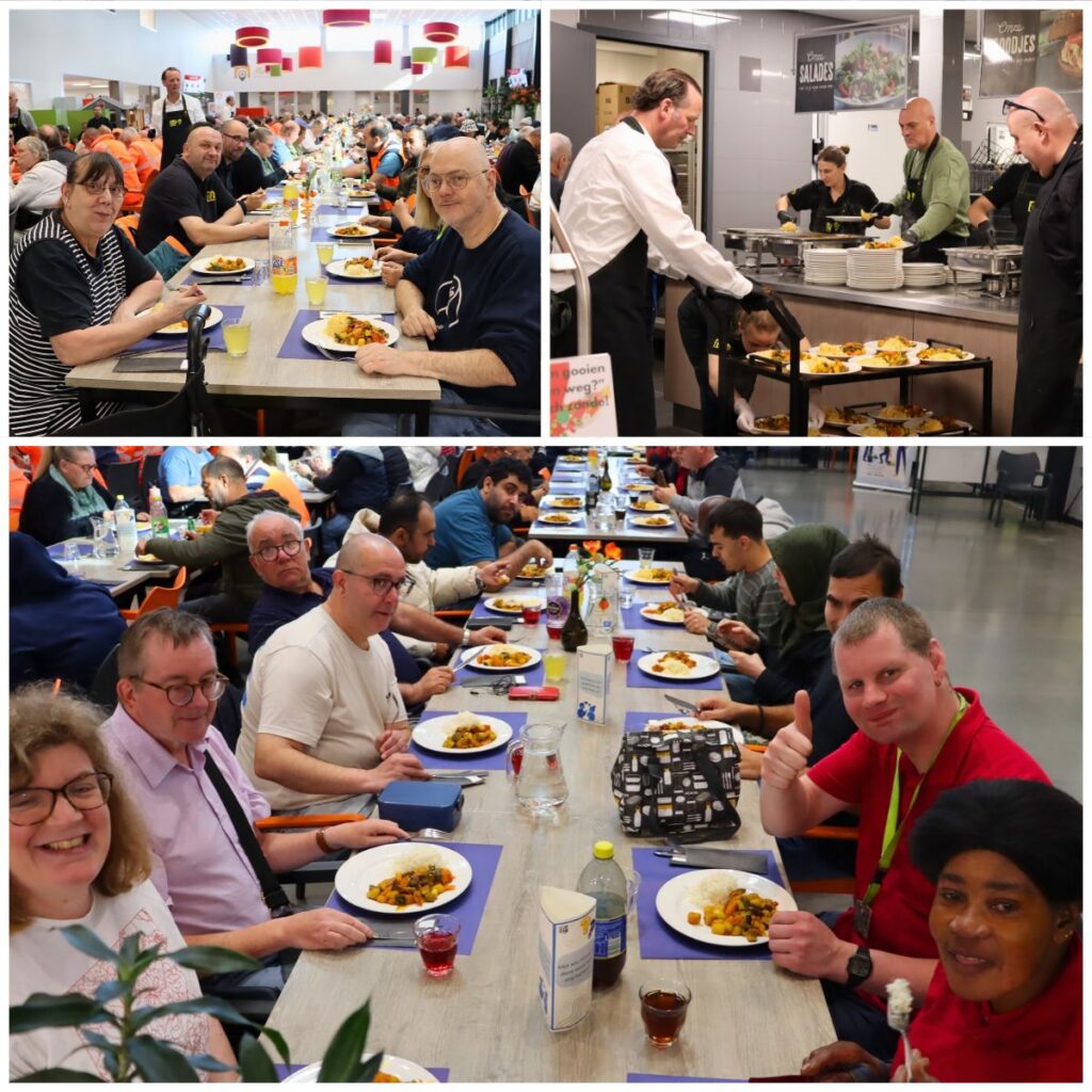 Verschillende foto's van de lunch